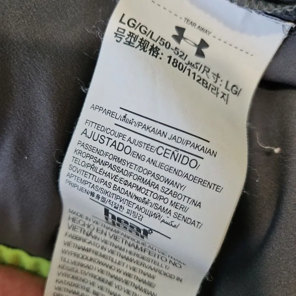 Under Armour Heatgear Fitted Men's Lg Gray Running Jacket Zip